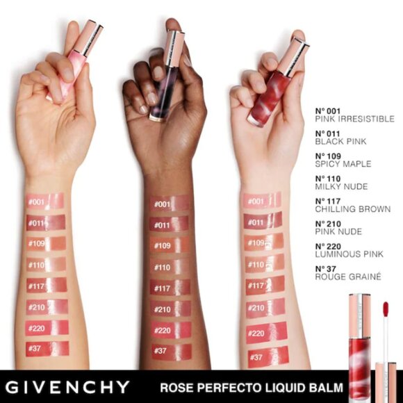 Givenchy Rose Perfecto Hydrating Tinted Lip Balm & Gloss | 011 Black Pink | NEW - Picture 2 of 5